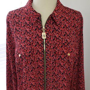 Michael Kors Zip Closure Shirt With Snap Details.